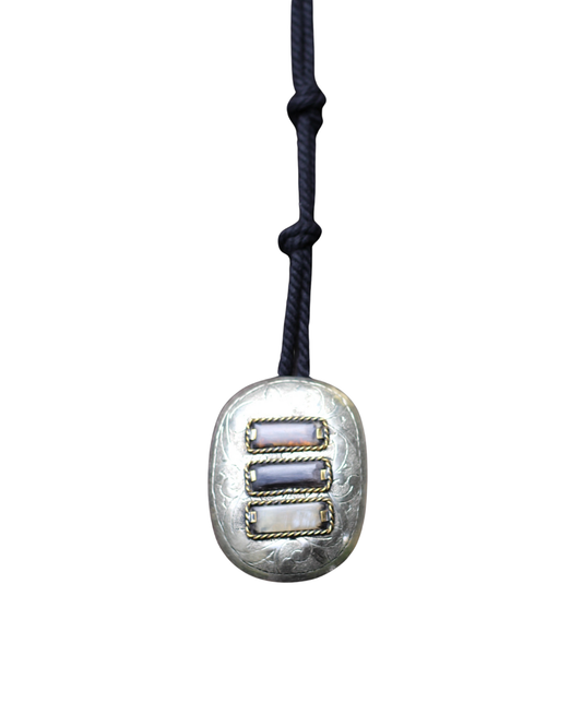 Round Necklace - Horn & Striped
